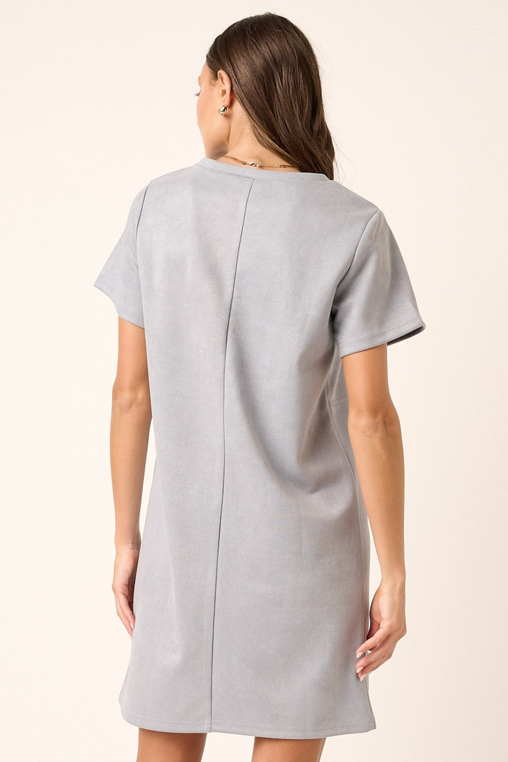 Mittoshop Suede Short Sleeve Mini Dress - Luxe Mod 