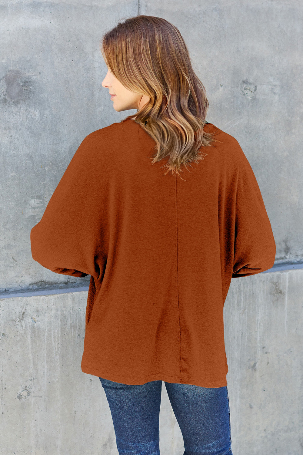 Double Take Full Size Round Neck Long Sleeve T-Shirt - Luxe Mod 